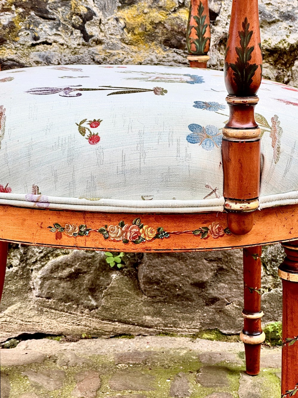 George III Painted Satinwood Elbow Chair View XII