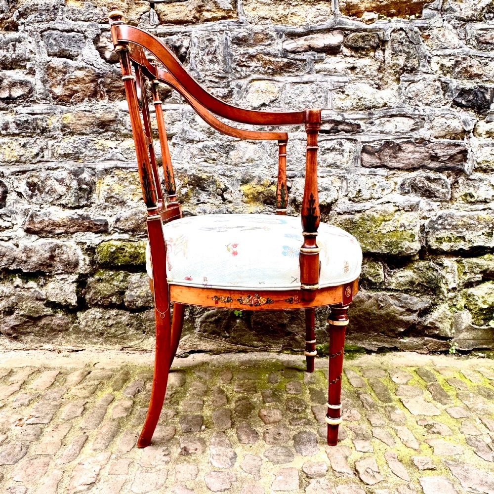 George III Painted Satinwood Elbow Chair View XIII
