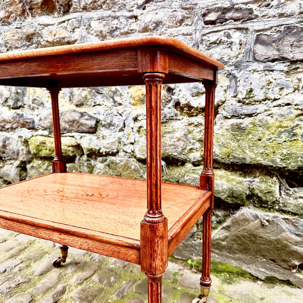 A Victorian Oak Two Tier Side Table View IV
