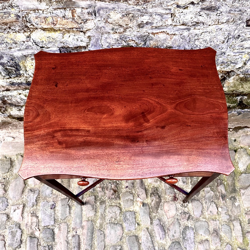 A George III Mahogany Serpentine Lamp Table View VI