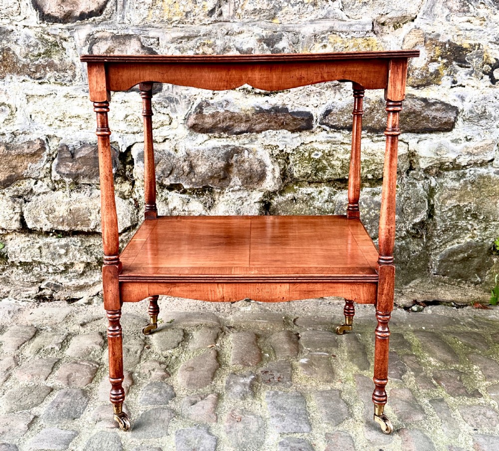 A Pair of Edwardian Yew Wood Two Tier Side Tables View IV