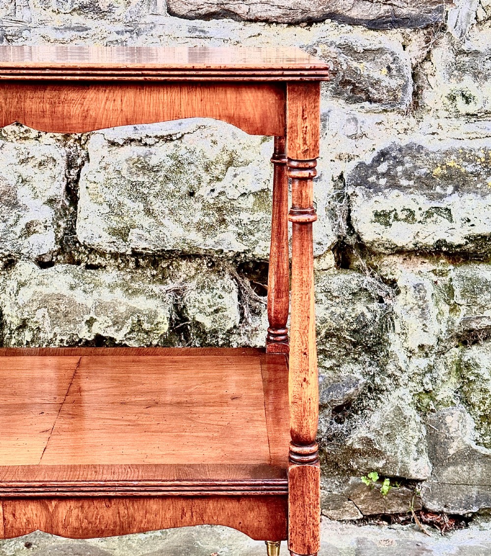 A Pair of Edwardian Yew Wood Two Tier Side Tables View VI