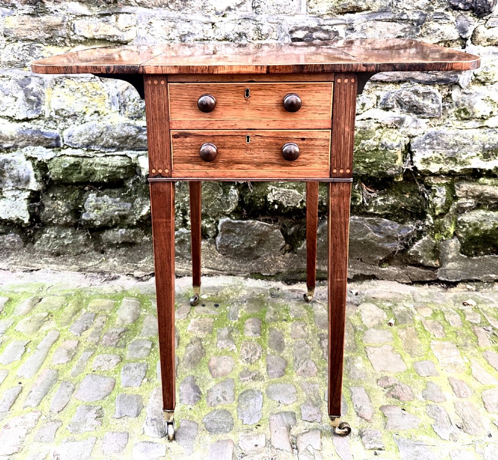A Fine Regency Rosewood Dropleaf Side Table View V