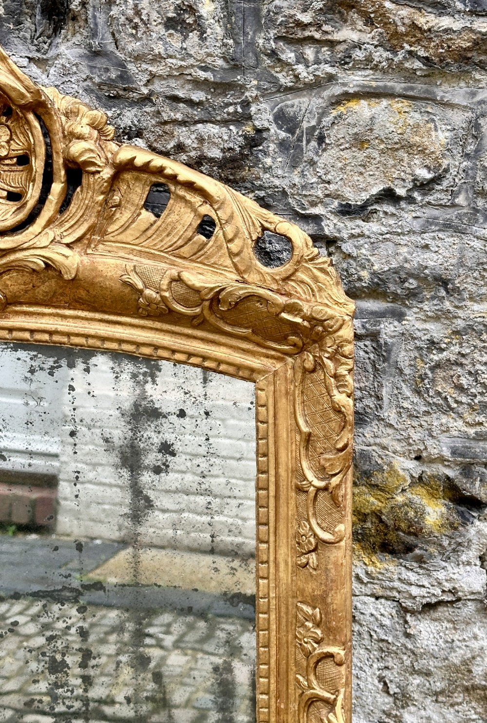 An 18th Century Italian Giltwood Overmantel Mirror  View V