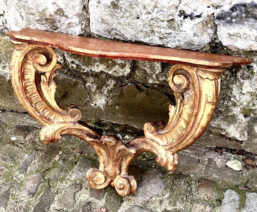 A Pair of 18th Century Italian Giltwood Console Tables View V