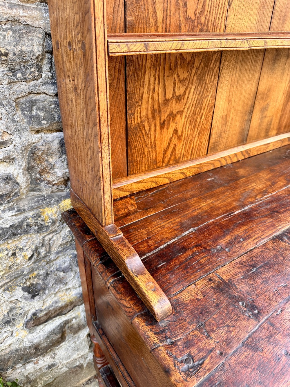 A George III Oak and Chestnut Dresser View IX