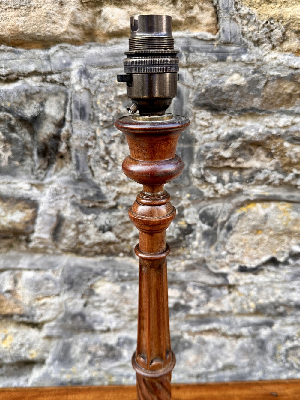 A Pair of Early 20th Century Mahogany Bedside Table Lamps View IV