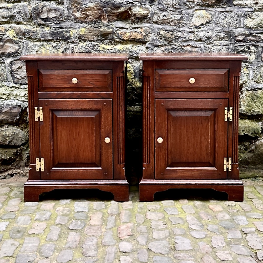 A Pair of Early 20th Century Oak Bedside Cabinets