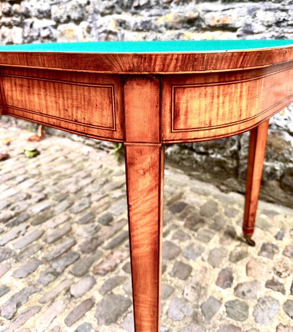 A Fine George III Satinwood Card Table View V