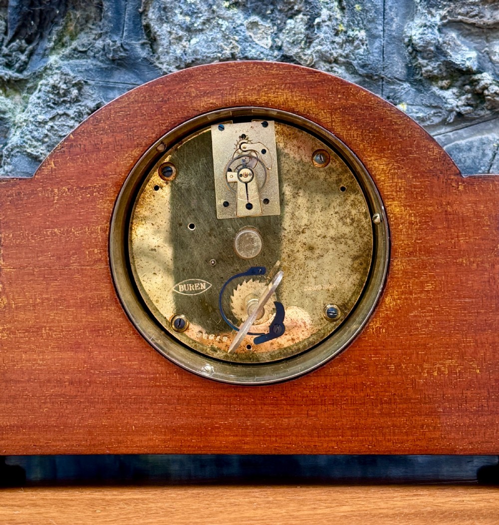 A Small Edwardian Mahogany Mantel Clock Timepiece View III