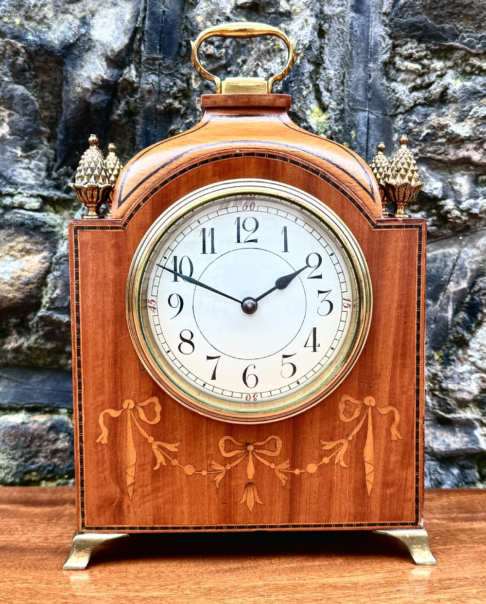 An Edwardian Satinwood Mantel Clock Timepiece