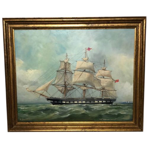 Marine Painting "Windsor Castle" Mail Ship Signed Dorothy Lightfoot