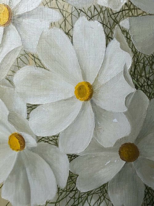 OIL PAINTING STILL LIFE BOUQUET FLOWERS SIGNED ELIZABETH ROUVIERE - ADDITIONAL PHOTO 3