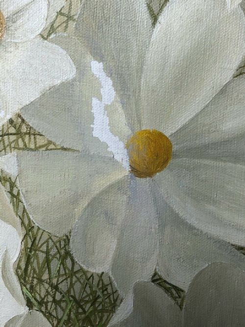 OIL PAINTING STILL LIFE BOUQUET FLOWERS SIGNED ELIZABETH ROUVIERE - ADDITIONAL PHOTO 10