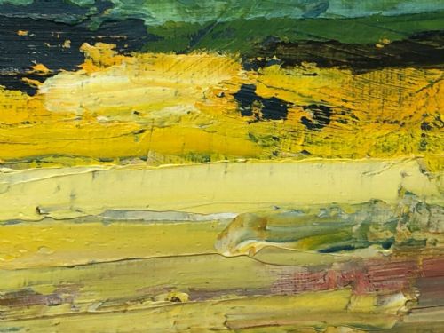 CUBISM OIL PAINTING STENUNGSUND SWEDISH COASTAL BEACH KARL AXEL GADD - ADDITIONAL PHOTO 4