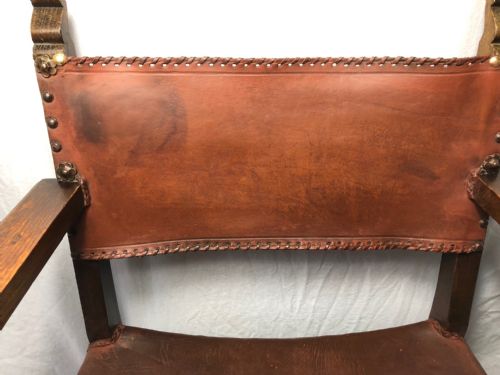 ADOLF LOOS VIENNA FIRESIDE LEATHER ARMCHAIR SECESSIONIST OAK C1930 - ADDITIONAL PHOTO 3