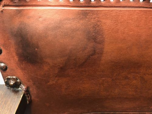ADOLF LOOS VIENNA FIRESIDE LEATHER ARMCHAIR SECESSIONIST OAK C1930 - ADDITIONAL PHOTO 5