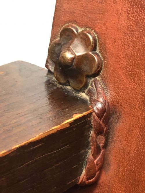ADOLF LOOS VIENNA FIRESIDE LEATHER ARMCHAIR SECESSIONIST OAK C1930 - ADDITIONAL PHOTO 9