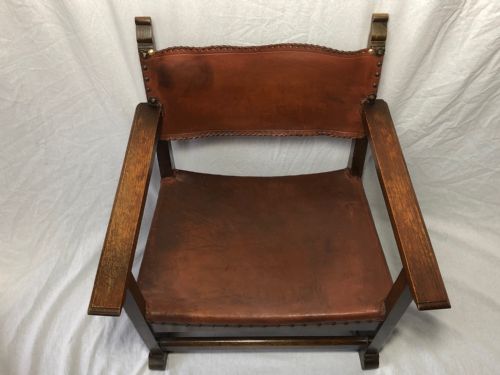 ADOLF LOOS VIENNA FIRESIDE LEATHER ARMCHAIR SECESSIONIST OAK C1930 - ADDITIONAL PHOTO 10