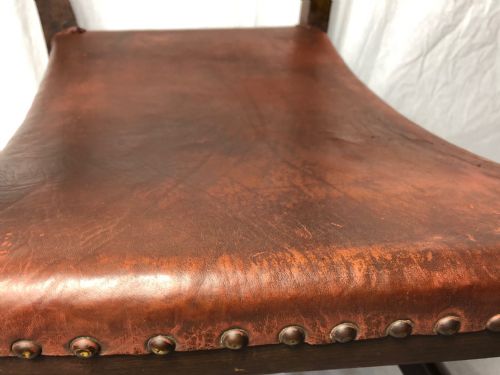 ADOLF LOOS VIENNA FIRESIDE LEATHER ARMCHAIR SECESSIONIST OAK C1930 - ADDITIONAL PHOTO 14