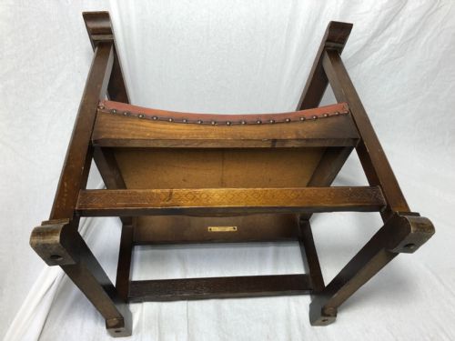 ADOLF LOOS VIENNA FIRESIDE LEATHER ARMCHAIR SECESSIONIST OAK C1930 - ADDITIONAL PHOTO 18