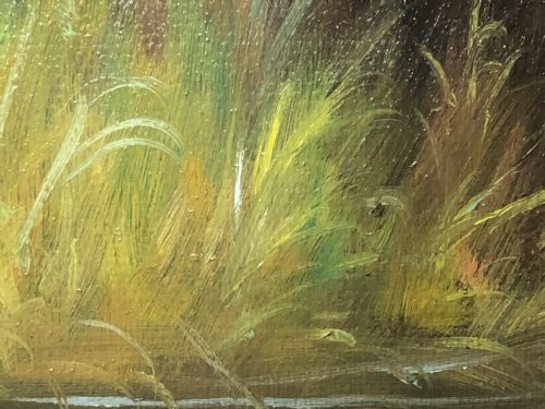 FINE ART SPORTING OIL PAINTING STUDY PIKE FISH RISING FROM THE RIVER - ADDITIONAL PHOTO 7