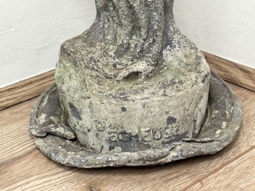 19TH CENTURY FRENCH GARDEN FOUNTAIN SPOUT LEAD LADY THE FISHERWOMAN - ADDITIONAL PHOTO 4