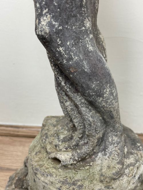 19TH CENTURY FRENCH GARDEN FOUNTAIN SPOUT LEAD LADY THE FISHERWOMAN - ADDITIONAL PHOTO 14