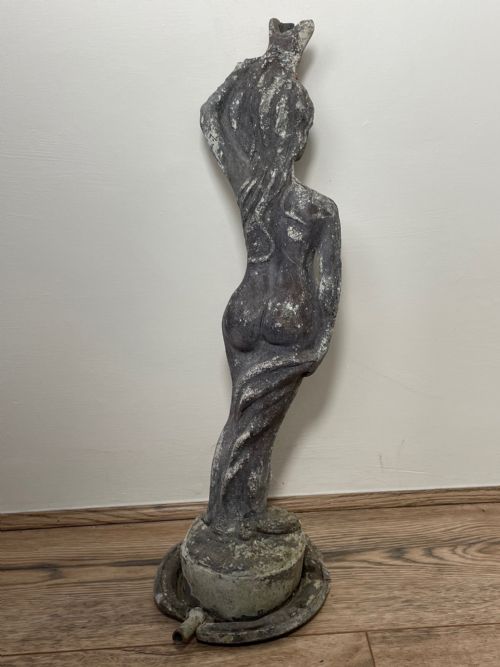 19TH CENTURY FRENCH GARDEN FOUNTAIN SPOUT LEAD LADY THE FISHERWOMAN - ADDITIONAL PHOTO 18