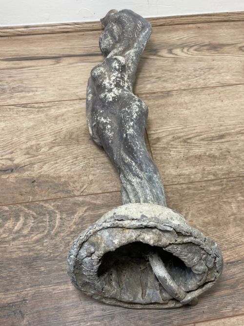19TH CENTURY FRENCH GARDEN FOUNTAIN SPOUT LEAD LADY THE FISHERWOMAN - ADDITIONAL PHOTO 25