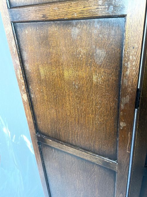 EDWARDIAN SOLID CARVED OAK 3 PANELLED ROOM EXTENDING DIVIDER SCREEN - ADDITIONAL PHOTO 6