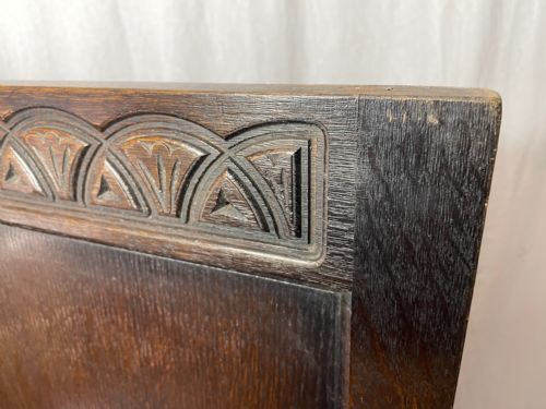 EDWARDIAN SOLID CARVED OAK 3 PANELLED ROOM EXTENDING DIVIDER SCREEN - ADDITIONAL PHOTO 8
