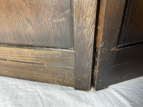 EDWARDIAN SOLID CARVED OAK 3 PANELLED ROOM EXTENDING DIVIDER SCREEN - ADDITIONAL PHOTO 9