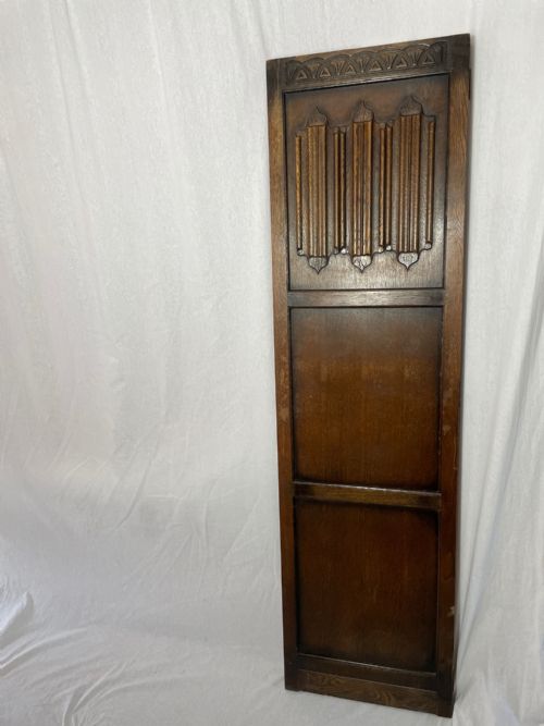 EDWARDIAN SOLID CARVED OAK 3 PANELLED ROOM EXTENDING DIVIDER SCREEN - ADDITIONAL PHOTO 17