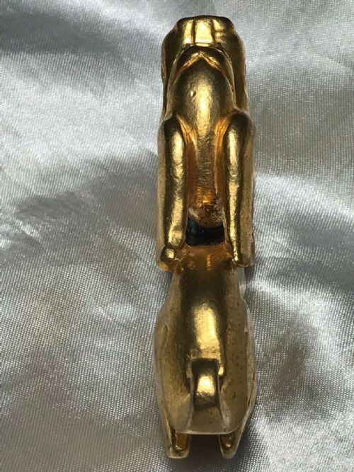 CHINESE LATE QING GILT BRONZE RECUMBENT DRAGON PAPERWEIGHT SCULPTURE - ADDITIONAL PHOTO 5
