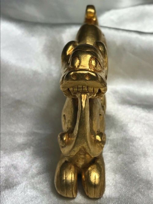 CHINESE LATE QING GILT BRONZE RECUMBENT DRAGON PAPERWEIGHT SCULPTURE - ADDITIONAL PHOTO 10