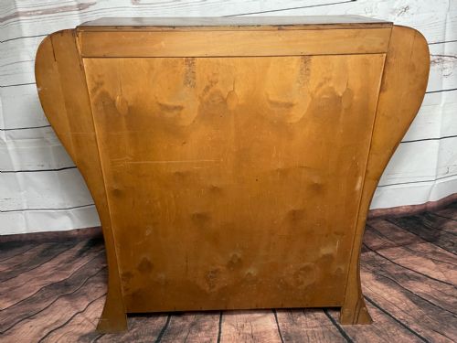 ART DECO WALNUT CURVED BOOKCASE DISPLAY 2 GLASS DOORS CABINET - ADDITIONAL PHOTO 11