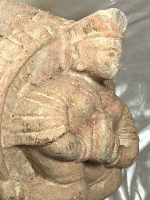 18TH CENTURY FRENCH CARVED STONE KING CORBEL TAVERN BEER SCULPTURE - ADDITIONAL PHOTO 6