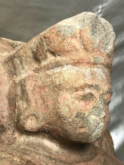 18TH CENTURY FRENCH CARVED STONE KING CORBEL TAVERN BEER SCULPTURE - ADDITIONAL PHOTO 7