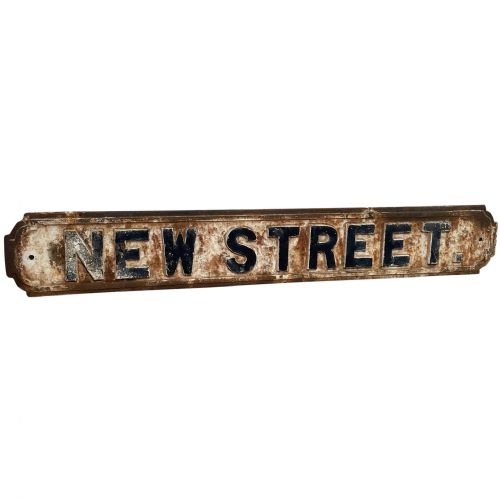 19th century architectural cast iron london road sign new street - CATEGORY: ANTIQUE MISCELLANEOUS - DATED VICTORIAN