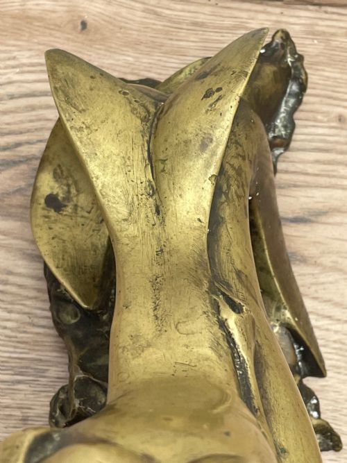 ART DECO FRENCH SIGNED GILT BRONZE 2 FEMALE NUDE MERMAIDS SWIMMING - ADDITIONAL PHOTO 1
