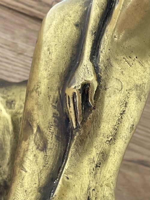 ART DECO FRENCH SIGNED GILT BRONZE 2 FEMALE NUDE MERMAIDS SWIMMING - ADDITIONAL PHOTO 8