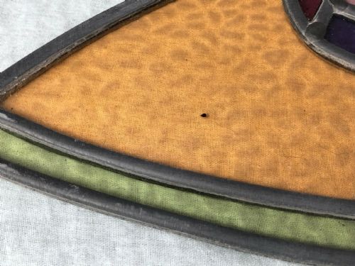 2 VICTORIAN ARTS CRAFTS BULLSEYE STAINED LEADED GLASS WINDOW PANELS - ADDITIONAL PHOTO 11