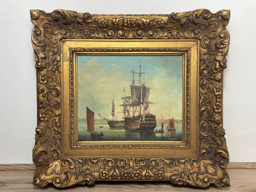 SEASCAPE OIL PAINTING FIRST RATE MAN O WAR SHIPS BY BRIAN COOLE - ADDITIONAL PHOTO 1