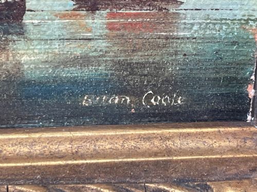 SEASCAPE OIL PAINTING FIRST RATE MAN O WAR SHIPS BY BRIAN COOLE - ADDITIONAL PHOTO 3