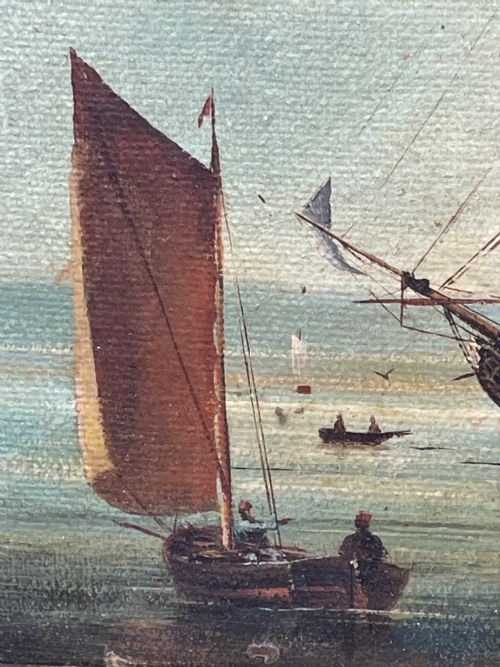 SEASCAPE OIL PAINTING FIRST RATE MAN O WAR SHIPS BY BRIAN COOLE - ADDITIONAL PHOTO 11