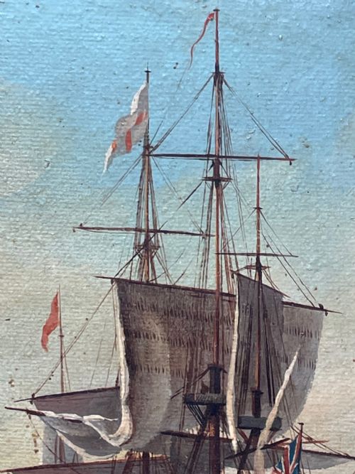 SEASCAPE OIL PAINTING FIRST RATE MAN O WAR SHIPS BY BRIAN COOLE - ADDITIONAL PHOTO 14