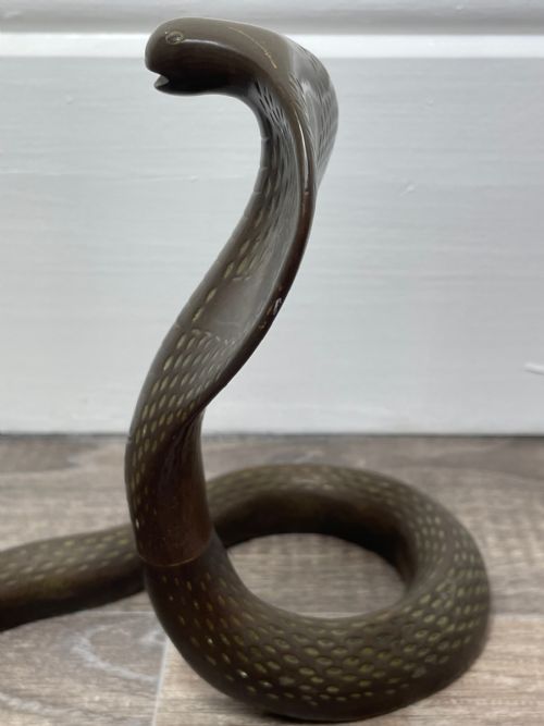 ART DECO EARLY 20TH CENTURY BRONZE SNAKE COBRA FORM SCULPTURE - ADDITIONAL PHOTO 10