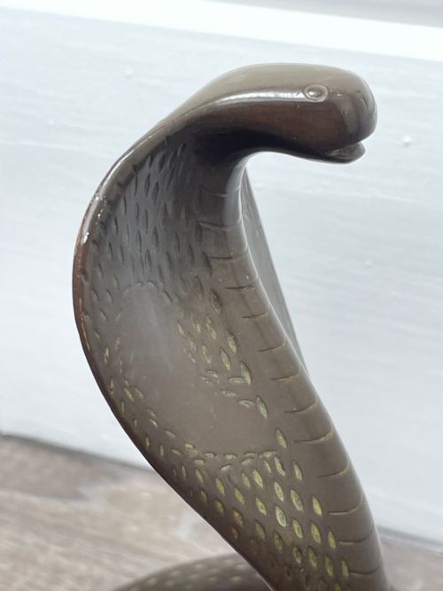 ART DECO EARLY 20TH CENTURY BRONZE SNAKE COBRA FORM SCULPTURE - ADDITIONAL PHOTO 14