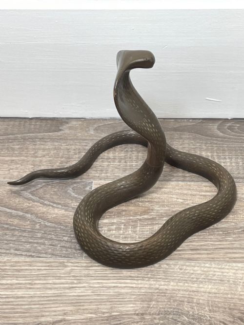 ART DECO EARLY 20TH CENTURY BRONZE SNAKE COBRA FORM SCULPTURE - ADDITIONAL PHOTO 15
